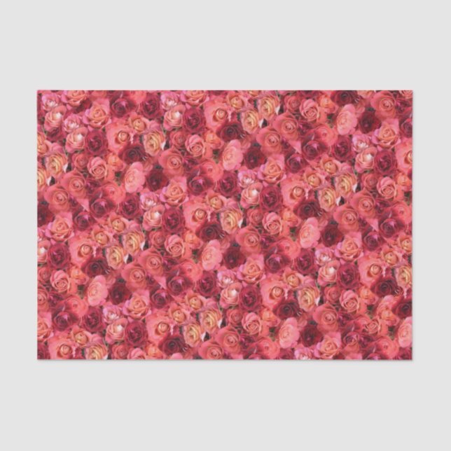 PINK RED ROSE FIELD TISSUE PAPER (Front)