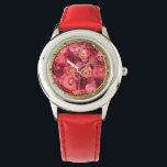PINK RED ROSE FIELD WATCH<br><div class="desc">Elegant, vibrant pink, red roses,  classy and dynamic design with bright colours easily customisable.</div>