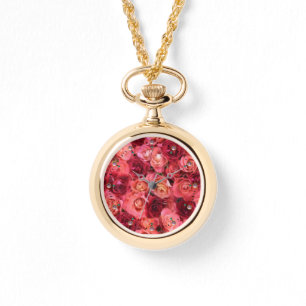 PINK RED ROSE FIELD WATCH