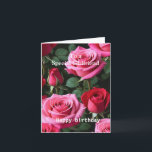 Pink Red Roses For a Special Girlfriend  Birthday Card<br><div class="desc">For a Special Girlfriend Pink Yellow Roses Birthday</div>