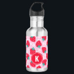 Pink Red Strawberries Floral  Pattern Monogram 532 Ml Water Bottle<br><div class="desc">Stay refreshed in style with the Pink Red Strawberries Floral Pattern Monogram Stainless Steel Water Bottle. Featuring a vibrant design of pink and red strawberries surrounded by delicate floral accents, this water bottle brings a cheerful touch to your hydration routine. Personalise it with a monogram for a unique and elegant...</div>
