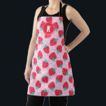 Pink Red Strawberries Floral  Pattern Monogram Apron<br><div class="desc">Cook and bake in style with the Pink Red Strawberries Floral Pattern Monogram Apron. Featuring a delightful design of vibrant pink and red strawberries surrounded by elegant floral accents, this apron adds charm to your kitchen routine. Personalise it with a monogram for a unique and thoughtful touch. Perfect for spring...</div>