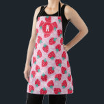 Pink Red Strawberries Floral  Pattern Monogram Apron<br><div class="desc">Cook and bake in style with the Pink Red Strawberries Floral Pattern Monogram Apron. Featuring a delightful design of vibrant pink and red strawberries surrounded by elegant floral accents, this apron adds charm to your kitchen routine. Personalise it with a monogram for a unique and thoughtful touch. Perfect for spring...</div>