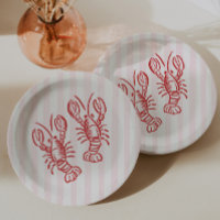 Pink & Red Stripe Lobster Birthday