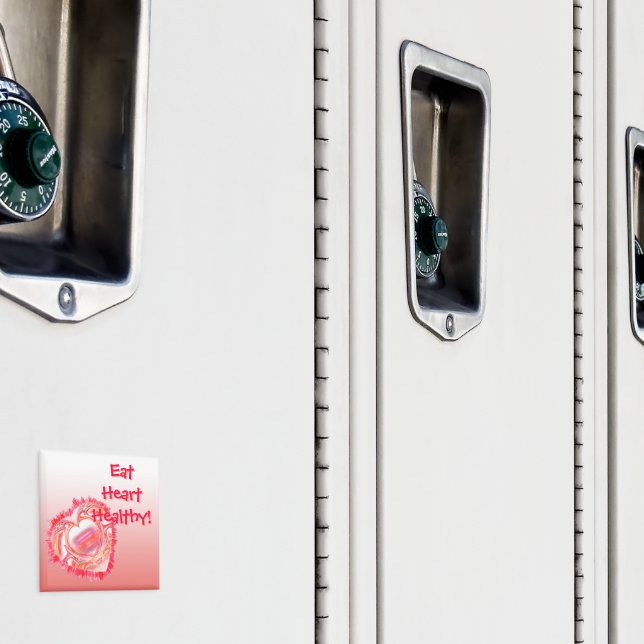 Pink Red Tattered Heart Personalised Magnet (In Situ (Locker))
