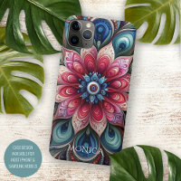 Pink Red Teal Blue Aqua Green Paisley Art Pattern
