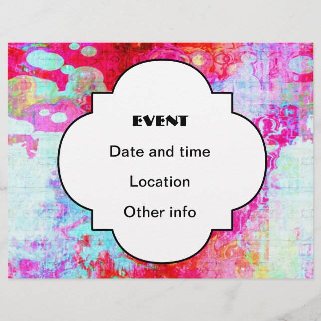 Pink red texture flyer (Front)