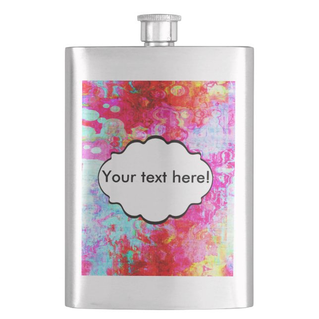 Pink red texture hip flask (Front)