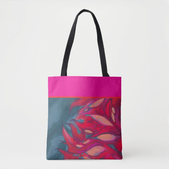 Pink, red tote bag (Front)