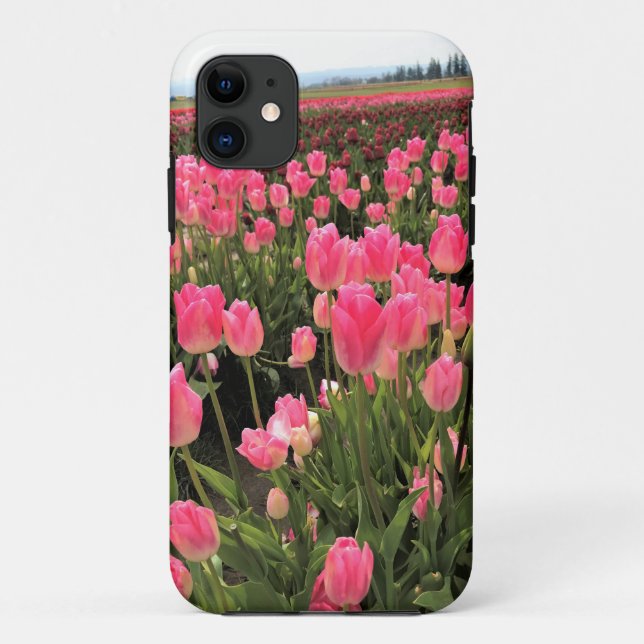 Pink & Red Tulips in a Field, Oregon Case-Mate iPhone Case (Back)