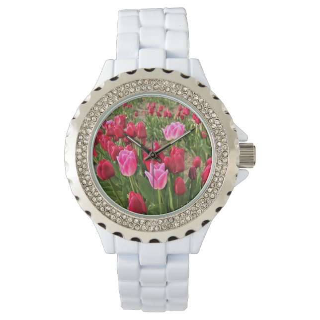Pink & Red Tulips Watch (Front)