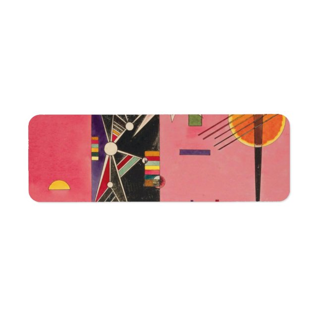 Pink Red Wassily Kandinsky Return Address Label (Front)