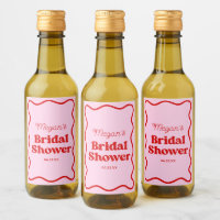 Pink Red Wavy Border Bridal Shower Mini