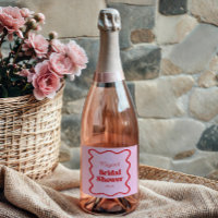 Pink Red Wavy Border Bridal Shower