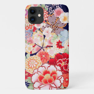 PINK RED WHITE FLOWERS Peony,Roses Japanese Floral iPhone 11 Case