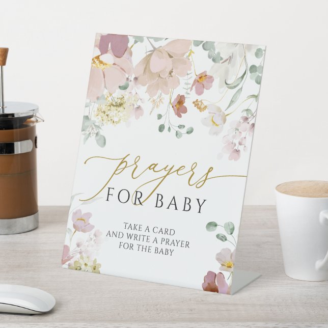Pink & Red Wildflowers Prayers For Baby Sign (In SItu)