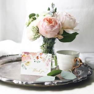 Pink & Red Wildflowers Thank You Card