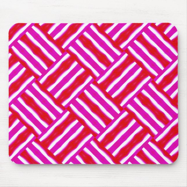 Pink Red Woven Mouse Pad (Front)