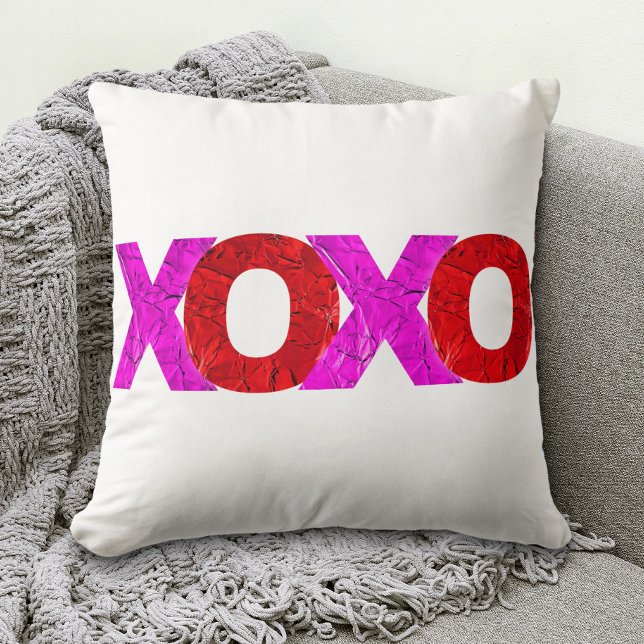 Pink Red XOXO Valentine’s Day Bold Modern Graphic  Cushion (Creator Uploaded)