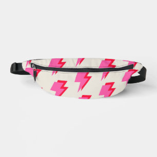 Pink Red Y2K Pattern Lightning for Teenager Bum Bags