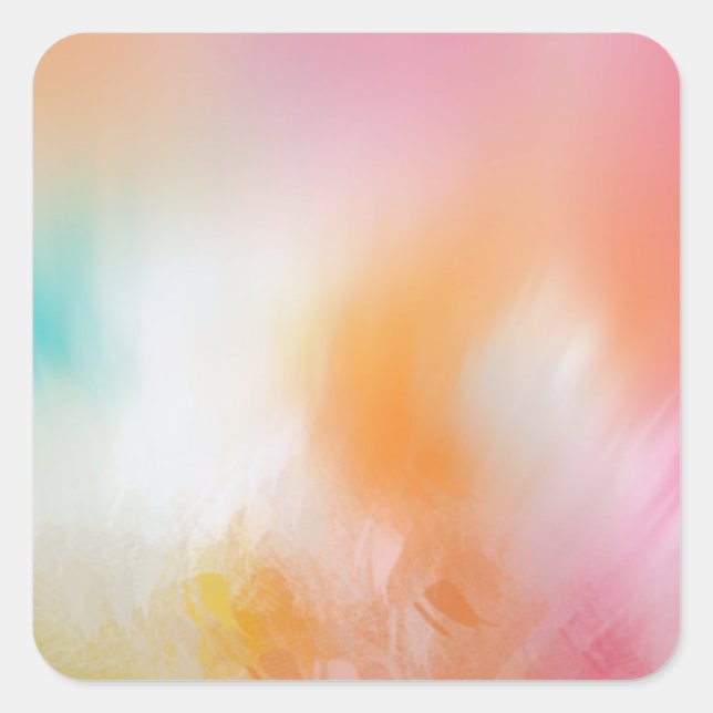 Pink Red Yellow Blue Blank Colourful Abstract Art Square Sticker (Front)