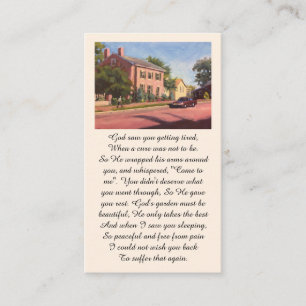 Pink Red Yellow Green Blue Memorial Service Card