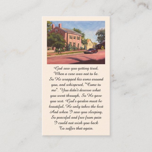 Pink Red Yellow Green Blue Memorial Service Card (Front)