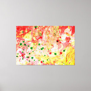 Pink Red Yellow Green Modern Abstract Art Trendy Canvas Print
