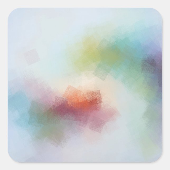 Pink Red Yellow Orange Blue Green Custom Colourful Square Sticker (Front)