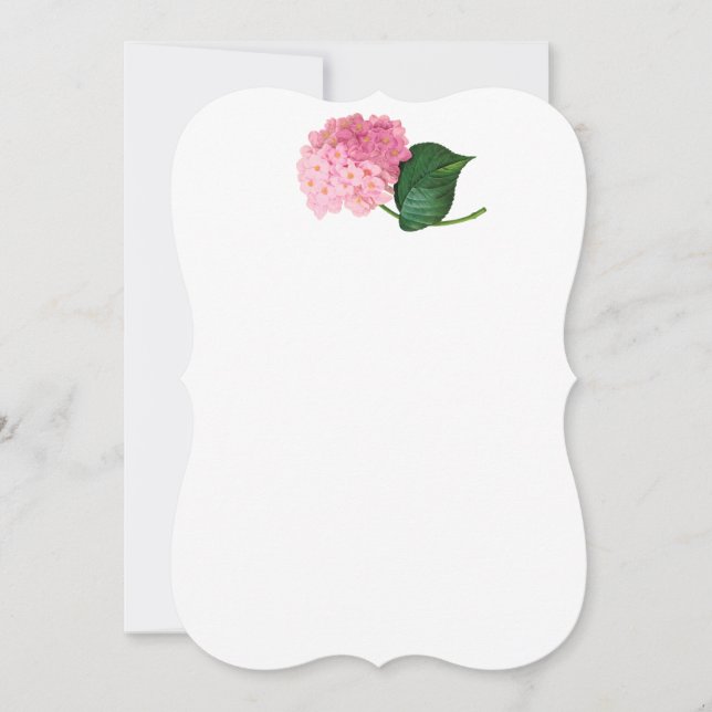 Pink Redoute Hydrangea Invitations (Front)