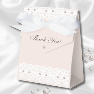 Pink Regency Vintage White Lace Bridal Shower Favour Box