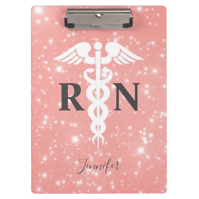 Pink Registered Nurse RN Script Personalised  Clipboard (Front)