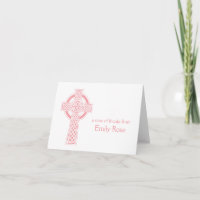Pink Religious Irish Cross Thank You
