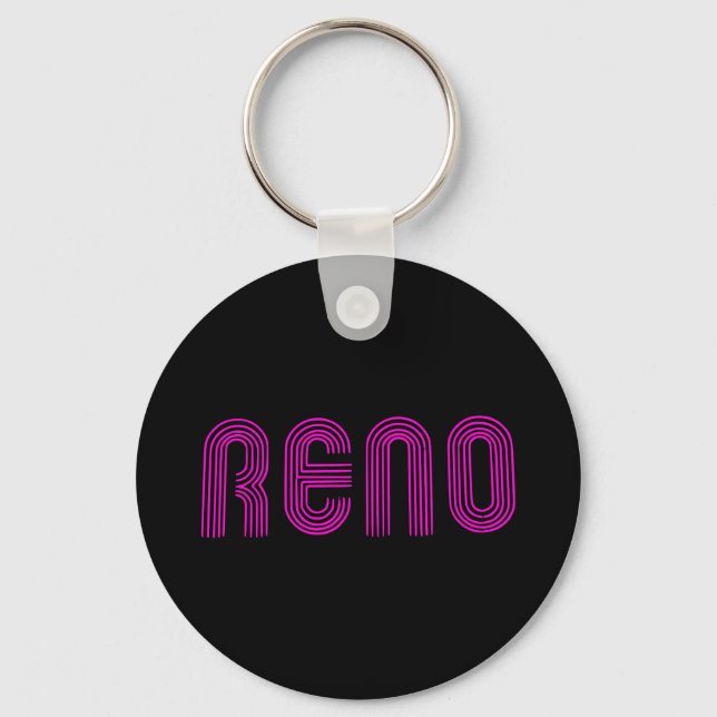 Pink Reno Sign Key Ring (Front)