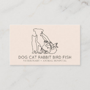 Pink Rescue Veterinary Dog cat fish rabbit bird Business Card