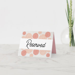 Pink reserved note card tent sign