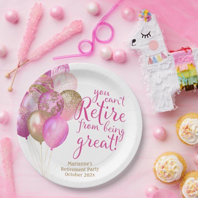 Pink Retirement Funny Quote Paper Plate (Party)