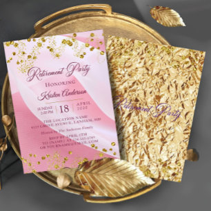 Pink Retirement Party Invitation