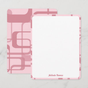 Pink Retro 60's 70's Abstract Pattern Custom Name Card