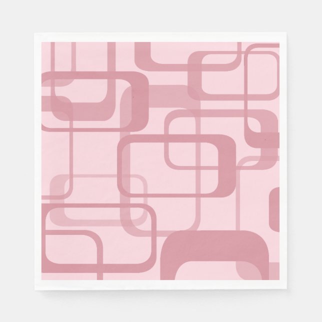 Pink Retro 60's 70's Abstract Pattern Napkin (Front)