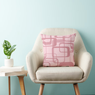 Pink Retro Abstract Pattern Cushion