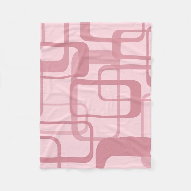 Pink Retro Abstract Pattern Fleece Blanket (Front)