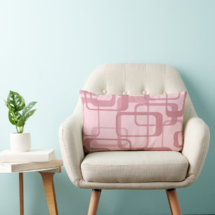Pink Retro Abstract Pattern Lumbar Cushion