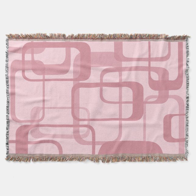 Pink Retro Abstract Pattern Throw Blanket (Front)