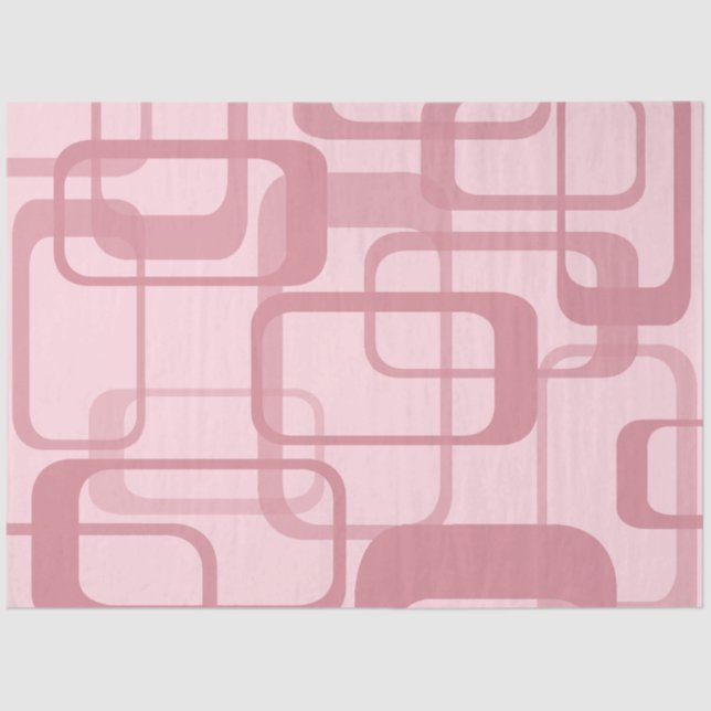 Pink Retro Abstract Pattern Tissue Paper (Front)