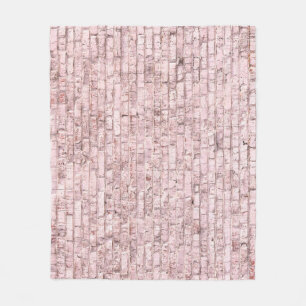 Pink Retro Brick: Saturated Abstract Fleece Blanket