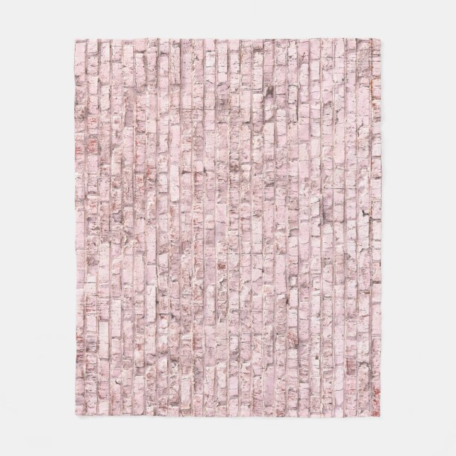 Pink Retro Brick: Saturated Abstract Fleece Blanket (Front)