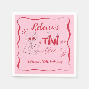 Pink Retro Cherry Tini Bit Older Paper Napkin