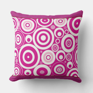 Pink Retro Circles Cushion