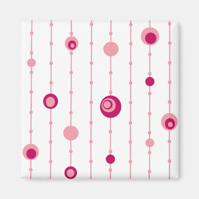 Pink retro circles magnet (Front)